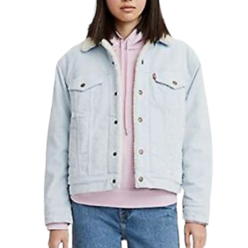 Levi's Women's Ex-Boyfriend‎ Sherpa Courduroy Trucker Jacket Size XSMALL